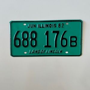 Illinois 1982 License Plate Land of Lincoln